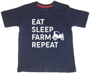 Eat Sleep Farm Repeat Farming Funny Kids T Shirt