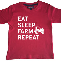 Mangez Sleep Farm Répétez l'agriculture Funny Kids T-shirt 