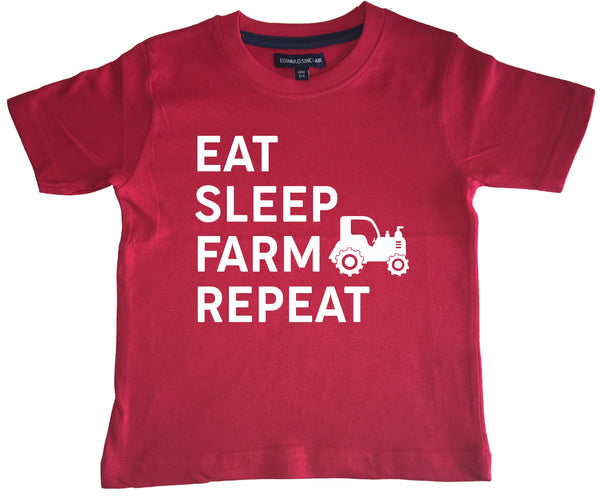 Mangez Sleep Farm Répétez l'agriculture Funny Kids T-shirt 
