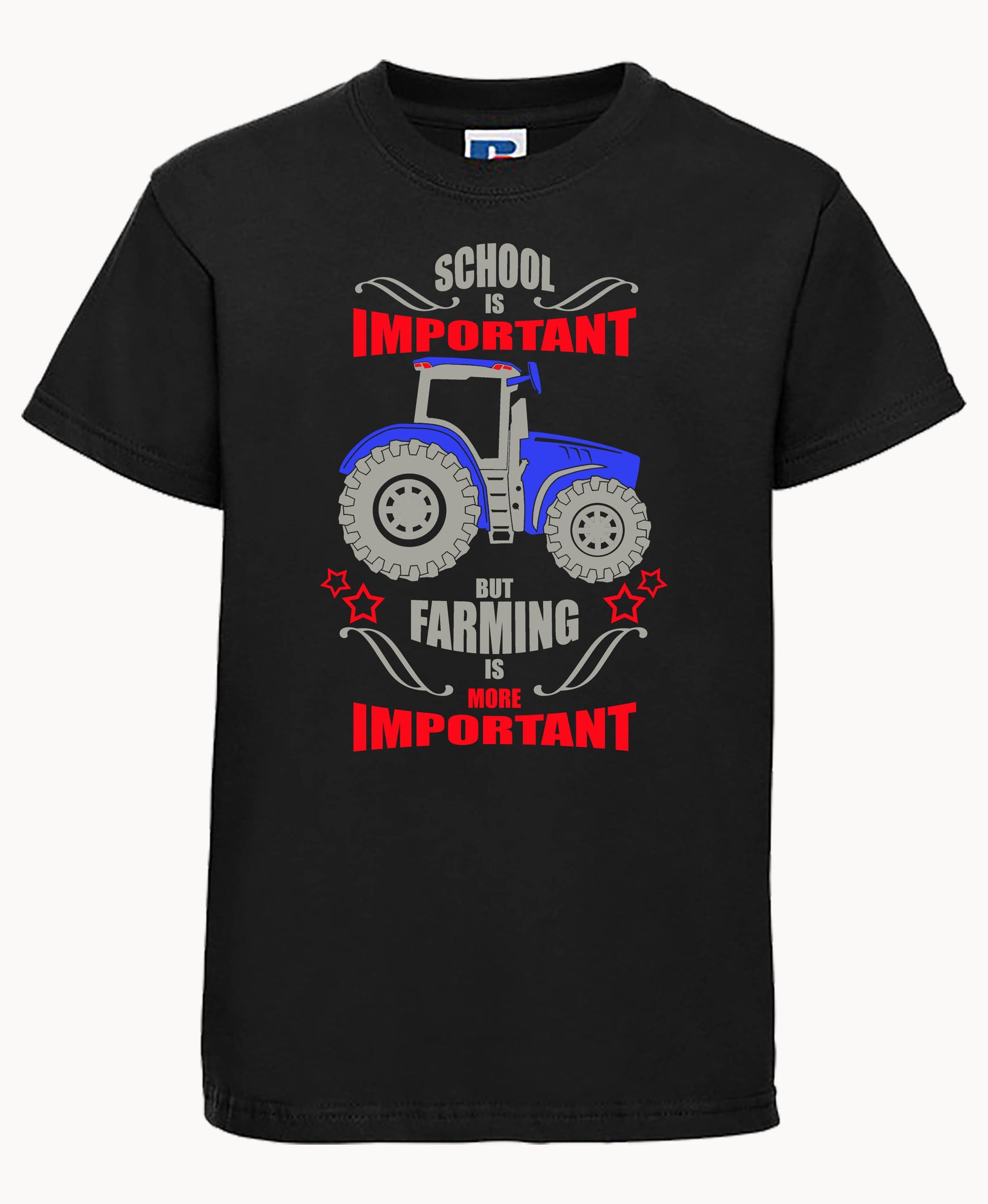 School is important but farming is more important Children's T-Shirt