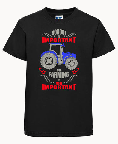L'école est importante mais l'agriculture est plus importante T-shirt enfant 