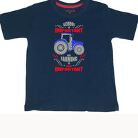 School is important but farming is more important Children's T-Shirt