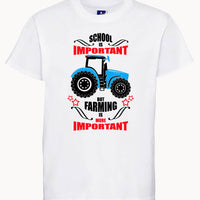 School is important but farming is more important Children's T-Shirt