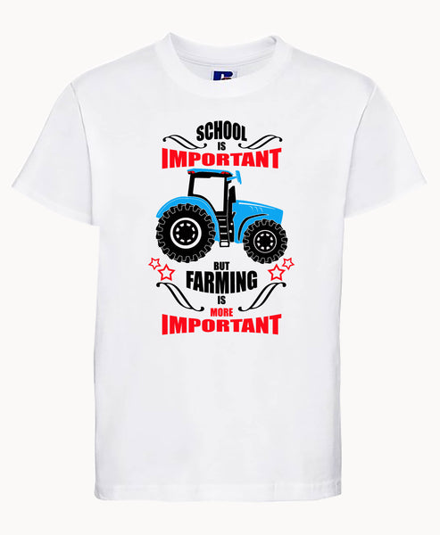 School is important but farming is more important Children's T-Shirt