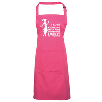 I love cooking with wine sometimes I add it to the food (Female Image) Apron