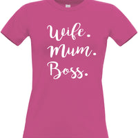 Épouse. Maman. Chef. T-shirt ajusté pour femmes 