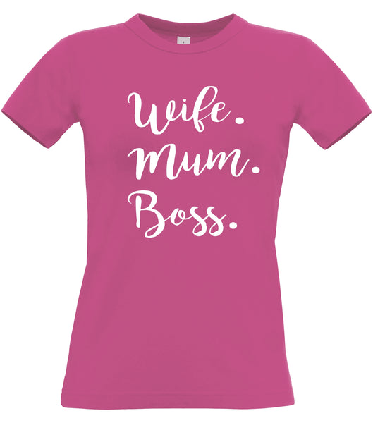 Épouse. Maman. Chef. T-shirt ajusté pour femmes 