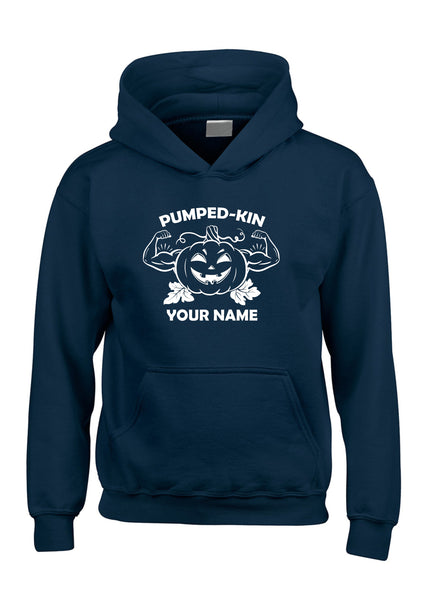 Pumped-kin Personalised Hoodie with White and Red Print