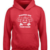 Pumped-kin Personalised Hoodie with White and Red Print