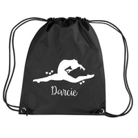 Personalised Gymnast and Name Drawstring Bag