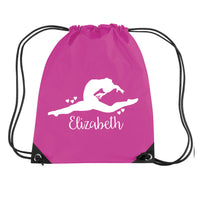 Personalised Gymnast and Name Drawstring Bag
