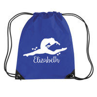 Personalised Gymnast and Name Drawstring Bag