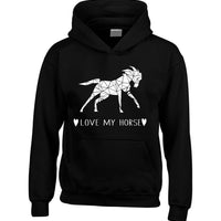 Geometric Love My Horse Hoodie