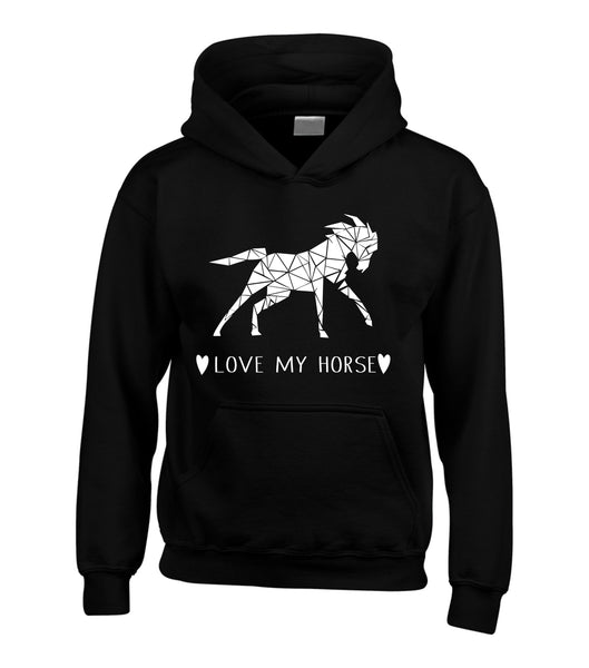 Geometric Love My Horse Hoodie