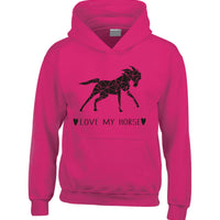 Geometric Love My Horse Hoodie
