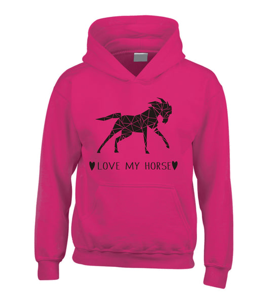 Geometric Love My Horse Hoodie