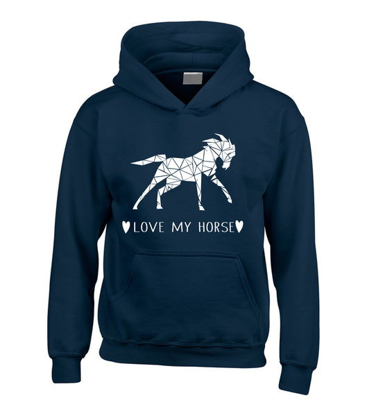 Geometric Love My Horse Hoodie
