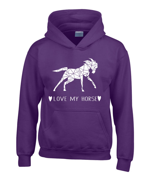 Geometric Love My Horse Hoodie