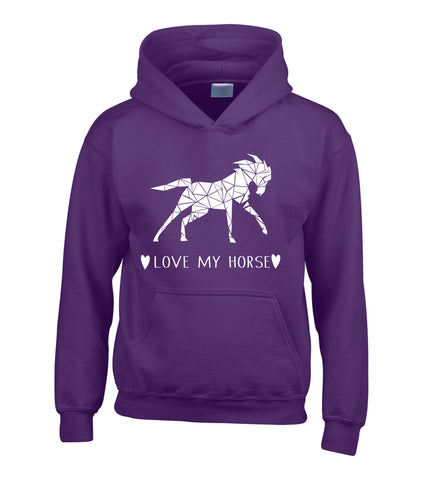 Geometric Love My Horse Hoodie