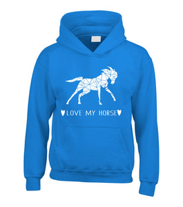 Geometric Love My Horse Hoodie