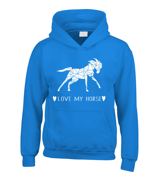 Geometric Love My Horse Hoodie