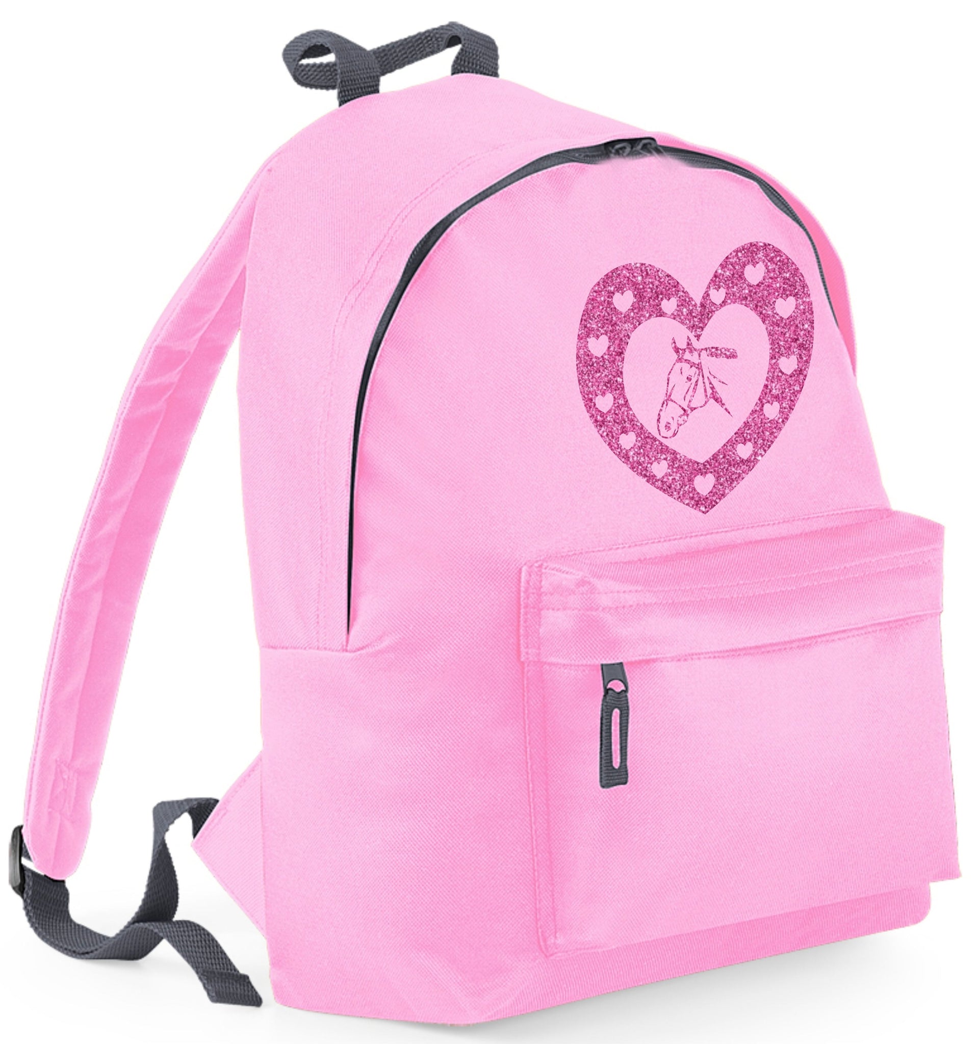 Horse & Hearts Backpack with Glitter Print