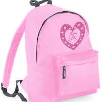 Horse & Hearts Backpack with Glitter Print