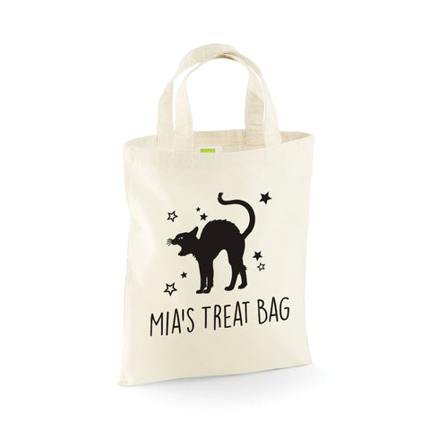 Personalised Cat Treat Bag with Name Mini Tote Bag