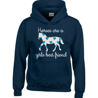 Les chevaux sont un sweat à capuche Girls Best Friend (D2) avec des cœurs bleus étincelants ! 