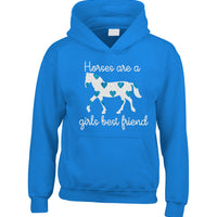 Les chevaux sont un sweat à capuche Girls Best Friend (D2) avec des cœurs bleus étincelants ! 