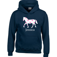 Personalised Horse with Hearts in Sparkling Glitter Print