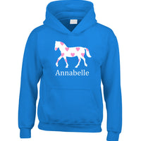 Personalised Horse with Hearts in Sparkling Glitter Print