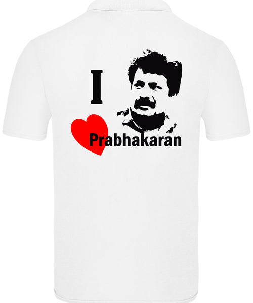 J'aime le polo blanc unisexe Prabhakaran