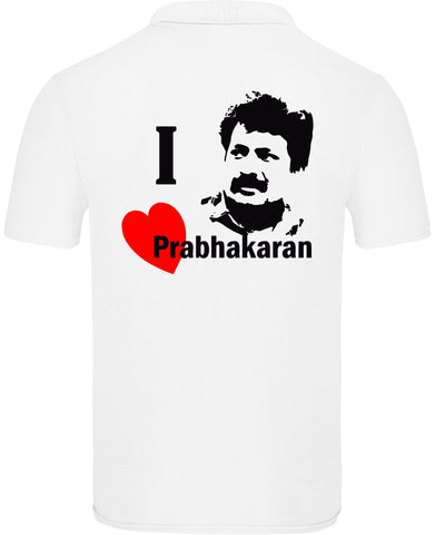 J'aime le polo blanc unisexe Prabhakaran