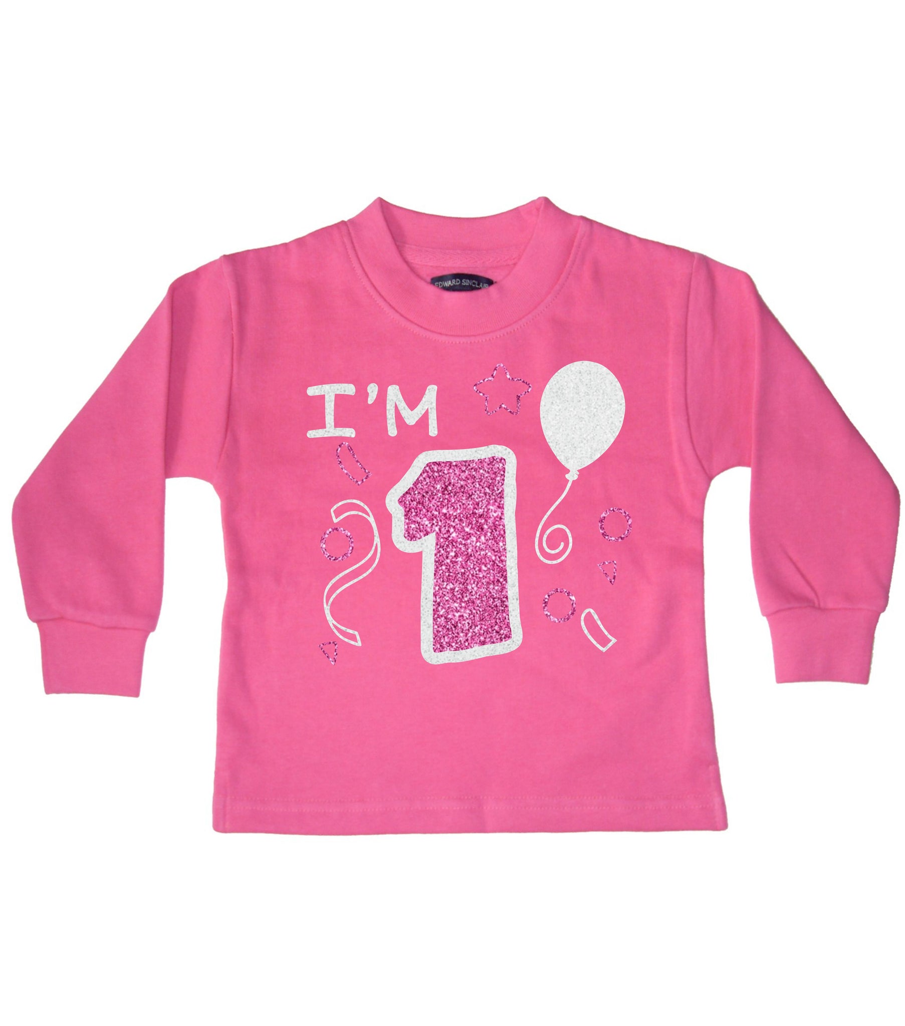 I'm 1 Bubblegum Pink Children's Birthday Sweatshirt 1-2 Years