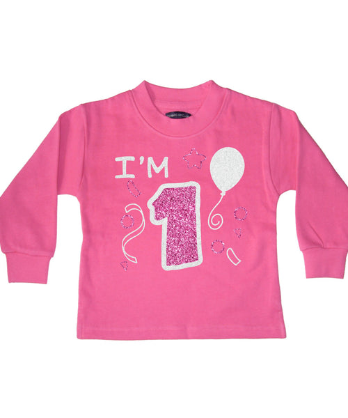I'm 1 Bubblegum Pink Sweat d'anniversaire pour enfant 1-2 ans 