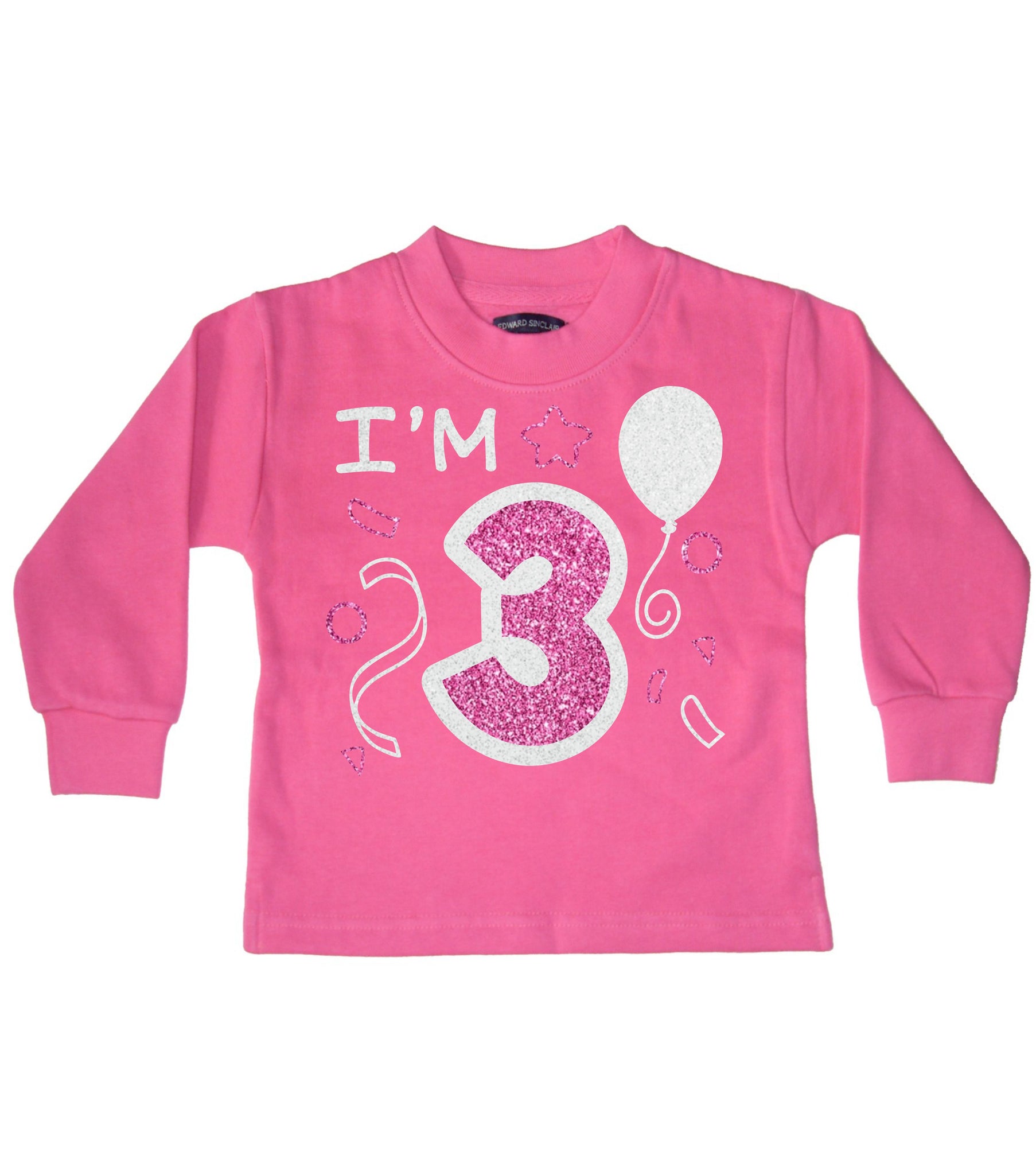 J'ai 3 ans Sweat-shirt d'anniversaire pour enfant rose bonbon 