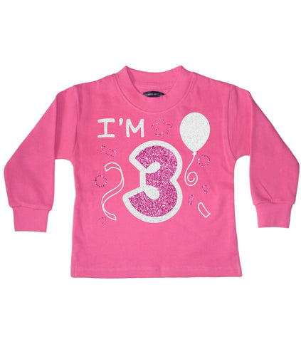 I'm 3 Bubblegum Pink Children's Birthday Sweatshirt