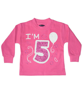 I'm 5 Bubblegum Pink Children's Birthday Sweatshirt