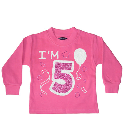 I'm 5 Bubblegum Pink Sweat d'anniversaire pour enfant 