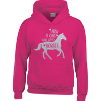 Just a Girl That Loves Horses D2 Hoodie with Sparkling Silver Glitter