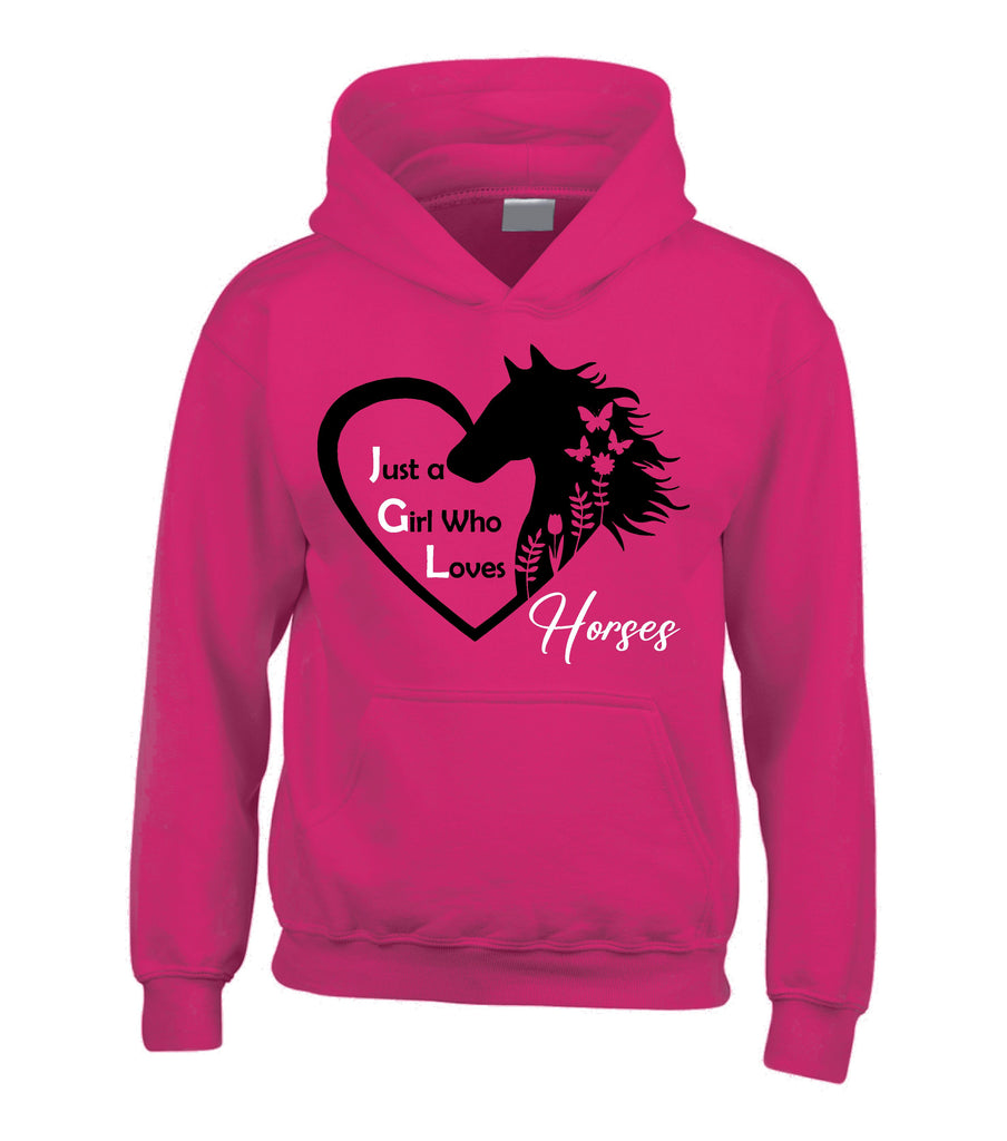 Just a girl who loves Horses (D3) Equestrian Horse hoodie