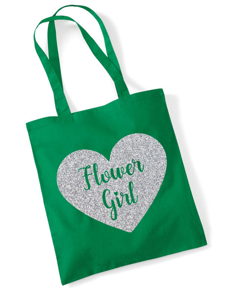 Flower Girl Tote Bag in Sparkling Print