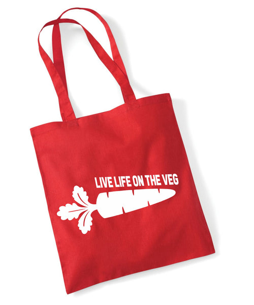 Live Life on The Veg Tote Bag