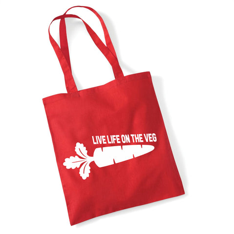Live Life on The Veg Tote Bag
