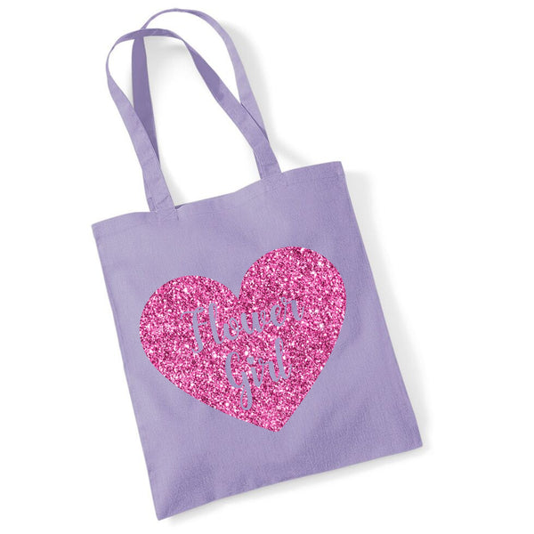 Flower Girl Tote Bag in Sparkling Print