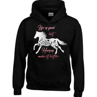 Life is good but horses make it better (D2) with a Metallic Print