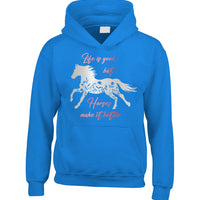 Life is good but horses make it better (D2) with a Metallic Print