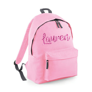 Personalised Girl s Named Backpack with Glitter Print Edward Sinclair Clothing
