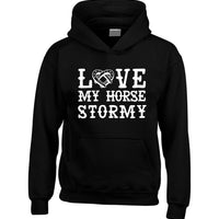 Sweat à capuche Love My Horse personnalisé avec le nom des chevaux 